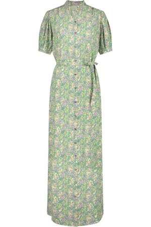 Fabienne Chapot Kjole, Dame, Lilla, L, Uld, Puff Sleeve Maxi Kjole