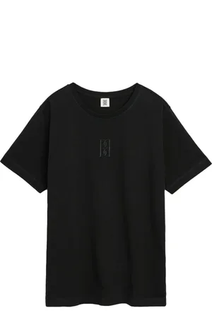 By Malene Birger Top, Dame, Sort, XS, Bomuld, Loose-Fit Bomulds T-shirt