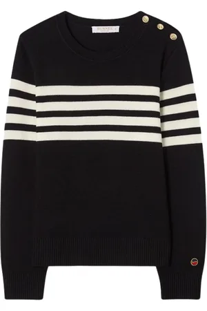 BUSNEL Strik, Dame, Sort, M, Uld, Alexandra Stribet Sweater