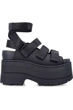 UGG Sko, Dame, Sort, 40 EU, Sorte Lukkede Platform Sandaler