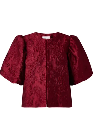 By Malina Bluser & Skjorter, Dame, Rød, S, Polyester, Cleo Puff Sleeve Bluse