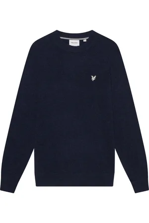 Lyle & Scott Strik, Herre, Blå, XL, Cashmere, Premium Cashmere Blend Crew Neck Jumper
