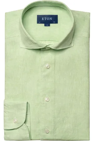Eton Skjorte, Herre, Grøn, 6XL, Uld, Grøn Stilfuld Model Skjorte