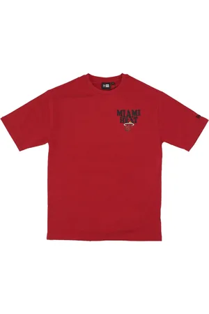 New Era Top, Herre, Rød, L, Bomuld, Miami Heat Script Tee Rød/Hvid
