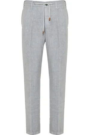 ELEVENTY Bukser, Herre, Blå, W32, Linen Drawstring Bukser