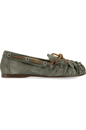 SARTORE Sko, Dame, Grøn, 36 EU, Frynser Ruskind Loafers