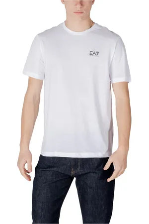 EA7 Top, Herre, Hvid, M, Uld, Stilfuld T-shirt med print til sommer