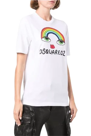 Dsquared2 Top, Dame, Hvid, M, Bomuld, T-Shirt S72Gd0362