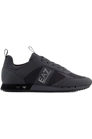 EA7 Sko, Herre, Sort, 43 1/3 EU, Polyester, Reflective Detail Sneakers