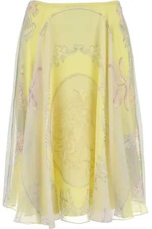 VERSACE Nederdel, Dame, Flerfarvet, S, Trykt Crepe Nederdel
