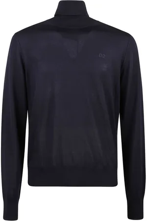 Dsquared2 Strik, Herre, Blå, XL, Uld, Turtleneck Pullover