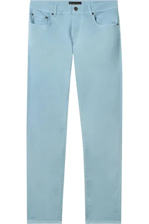 Brooks Brothers Bukser, Herre, Blå, W36, Bomuld, Stretch bomuld 5-lomme bukser