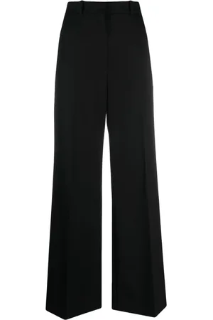 Lanvin Bukser, Dame, Sort, M, Uld, Wide Leg Tailored Pant