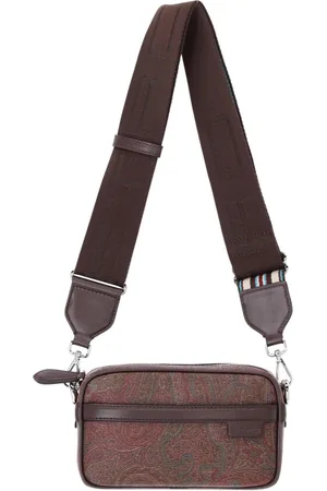 Etro Taske, Herre, Brun, ONE SIZE, Uld, Luksuriøs Paisley Mini Kamerataske