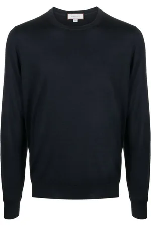 CANALI Sweathshirts & Hoodies, Herre, Sort, 3XL, Uld, Navy Blue Sweater