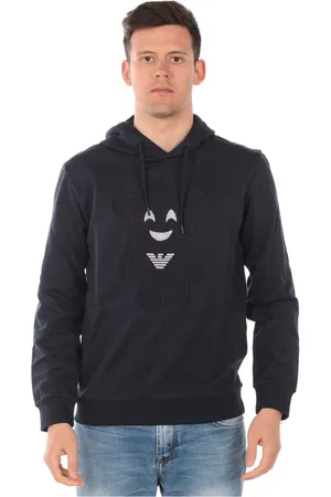Emporio Armani Sweathshirts & Hoodies, Herre, Blå, M, Bomuld, Sweatshirt Hoodie