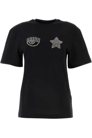 Chiara Ferragni Top, Dame, Sort, L, Bomuld, Bomulds T-shirt