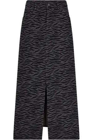Co`Couture Nederdel, Dame, Sort, S, Denim, Zebracc Denim Slit Skirt