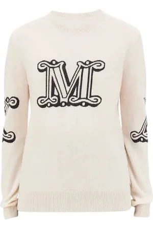 Max Mara Strik, Dame, Hvid, S, Cashmere, Cashmere Ribstrikket Sweatshirt