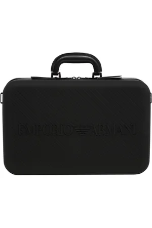 Emporio Armani Taske, Herre, Sort, ONE SIZE, Uld, Stilfuld lynlåsbriefcase