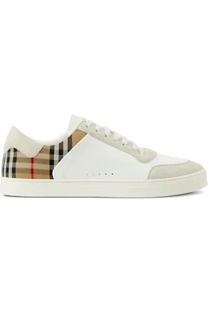 Burberry Sko, Herre, Flerfarvet, 44 EU, Vintage Check Leather Sneakers