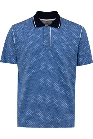 CANALI Top, Herre, Blå, L, Bomuld, Kortærmet poloshirt