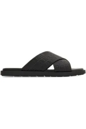 Salvatore Ferragamo Sko, Herre, Sort, 39 EU, Læder, Monogram Slides