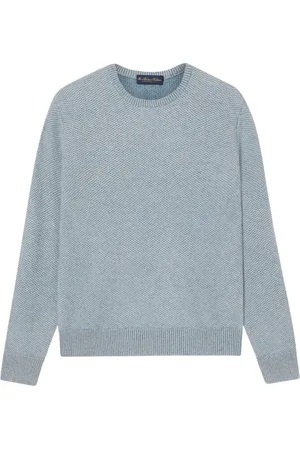 Brooks Brothers Strik, Herre, Blå, XL, Cashmere, Cashmere Crewneck Sweater
