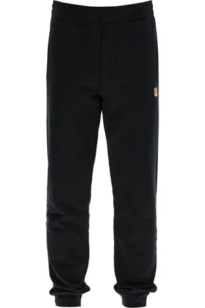 Maison Kitsuné Bukser, Herre, Sort, L, Bomuld, Fox Head Patch Regular Joggingbukser