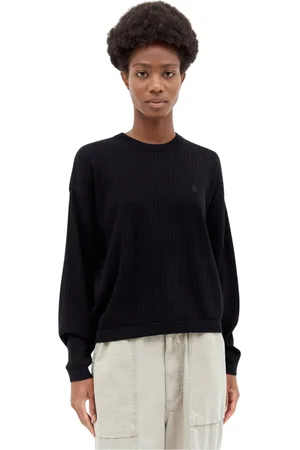 Carhartt Sweathshirts & Hoodies, Dame, Sort, S, Bomuld, Bomuldsstrikket Crewneck Sweater