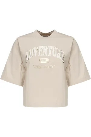 Pinko Top, Dame, , S, Bomuld, Bomuld T-shirt med Logoprint