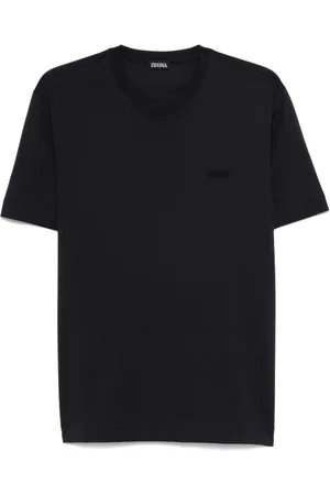 Ermenegildo Zegna Top, Herre, Blå, 2XL, Bomuld, Crew Neck T-shirt
