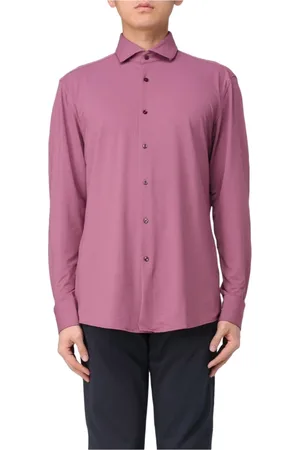 HUGO BOSS Skjorte, Herre, Lyserød, S, Slim Fit Stretch Jersey Skjorte