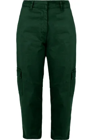 Bomboogie Bukser, Dame, Grøn, XL, Bomuld, Heavy Stretch Bomulds Satin Cargo Bukser
