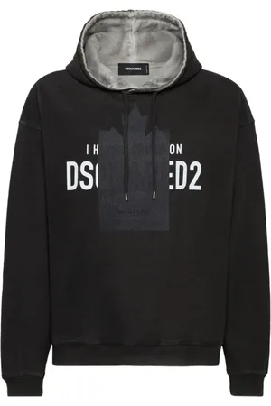 Dsquared2 Sweathshirts & Hoodies, Herre, Sort, M, Bomuld, Hoodie