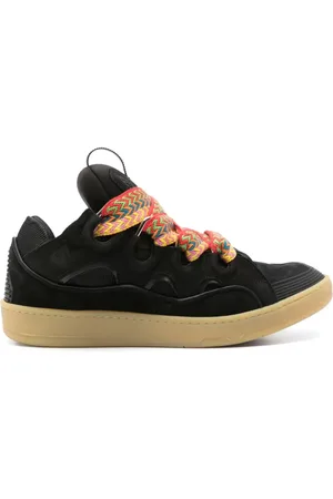 Lanvin Sko, Dame, Sort, 37 EU, Lace-Up Gummisål Sneakers