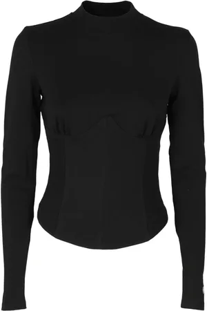 Chiara Ferragni Strik, Dame, Sort, XS, Bomuld, Corset Turtleneck