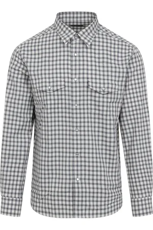 Tom Ford Skjorte, Herre, Grå, L, Slim Fit Casual Skjorte