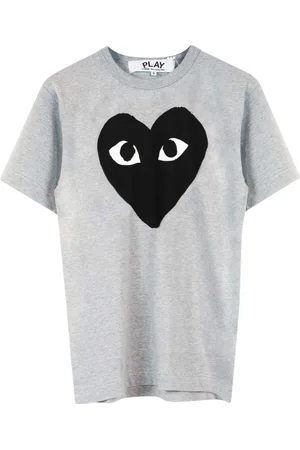 Comme des Garçons Top, Herre, Grå, 2XL, Bomuld, Heart Logo T-Shirt