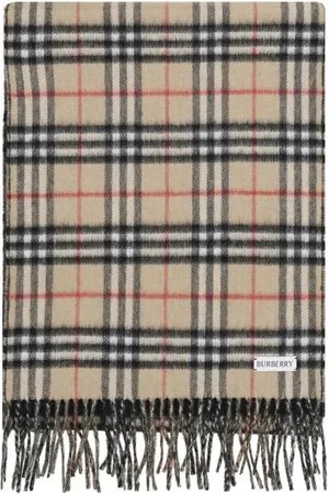 Burberry Tilbehør, Dame, Brun, ONE SIZE, Cashmere, Cashmere Tørklæde med Frynser