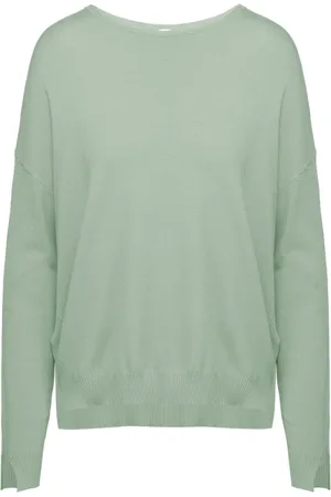 Bomboogie Strik, Dame, Grøn, L, Uld, Bådudskæring Pullover