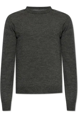Maison Margiela Strik, Herre, Grå, XL, Uld, Sweater med albuelapper