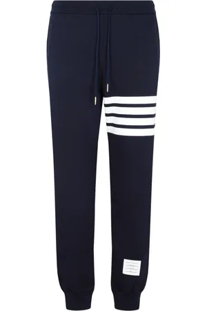 Thom Browne Bukser, Herre, Blå, M, Bomuld, Navy 4-Bar Loopback Sweatpants