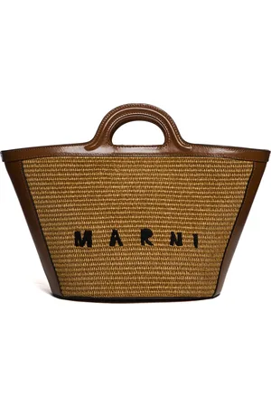 Marni Taske, Dame, Brun, ONE SIZE, Læder, Elegant Tropicalia Damer Håndtaske