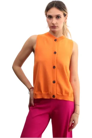 LIVIANA CONTI Strik, Dame, , S, Uld, Strikket Vest med Knaplukning