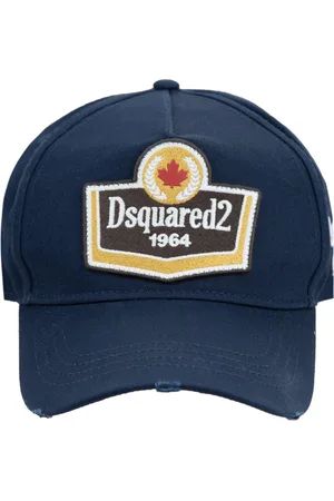 Dsquared2 Tilbehør, unisex, Blå, ONE SIZE, Bomuld, Baseballkasket med broderet badge