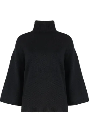 Fabiana Filippi Strik, Dame, Sort, S, Cashmere, Cashmere Blend Turtleneck Sweater