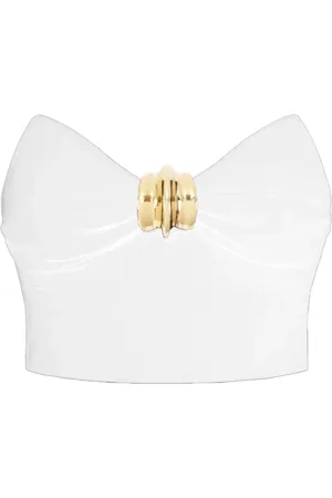 Elisabetta Franchi Top, Dame, Hvid, XL, Polyester, Elegant polyestertop med sløjfedetalje
