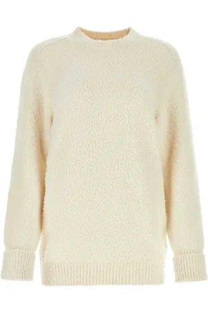 Maison Margiela Strik, Dame, , S, Bomuld, Elfenbensfarvet bomuldsblanding sweater