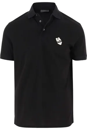 Emporio Armani Top, Herre, Sort, 3XL, Bomuld, Sort bomulds polo shirt